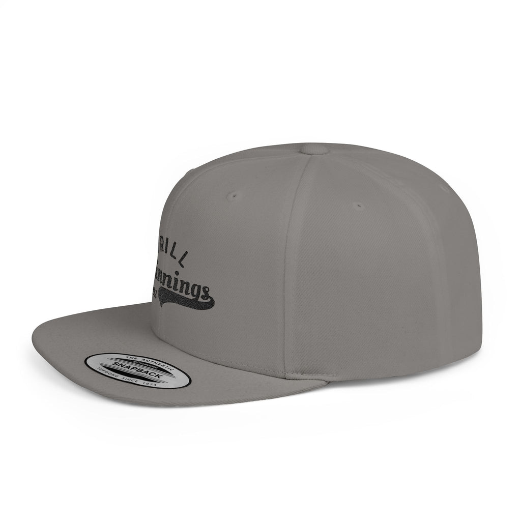 Trill Beginnings Flat Bill Snapback Hat — Retro Script Logo Cap