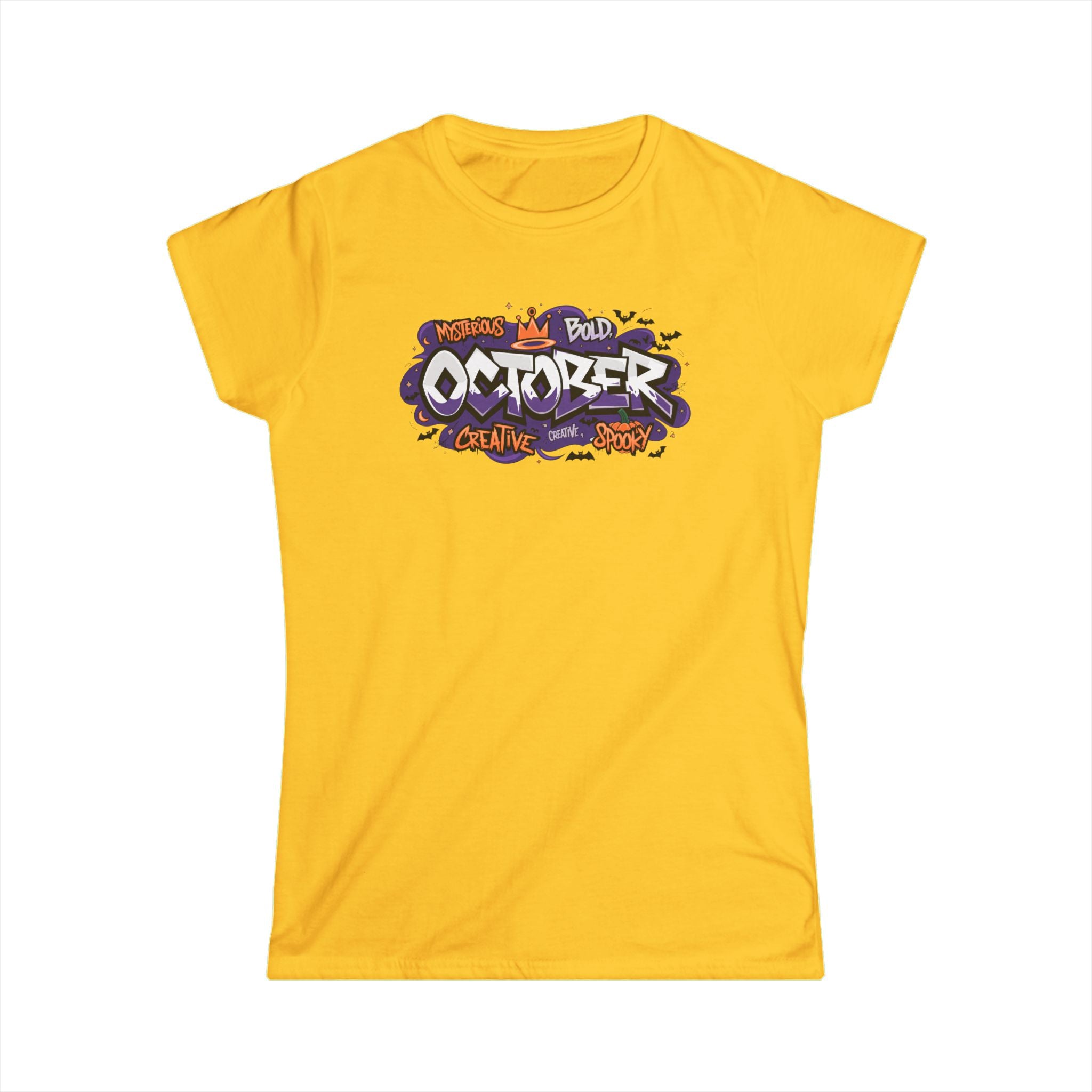 October Halloween Graphic Tee — "October" Graffiti Style Women's T-Shirt