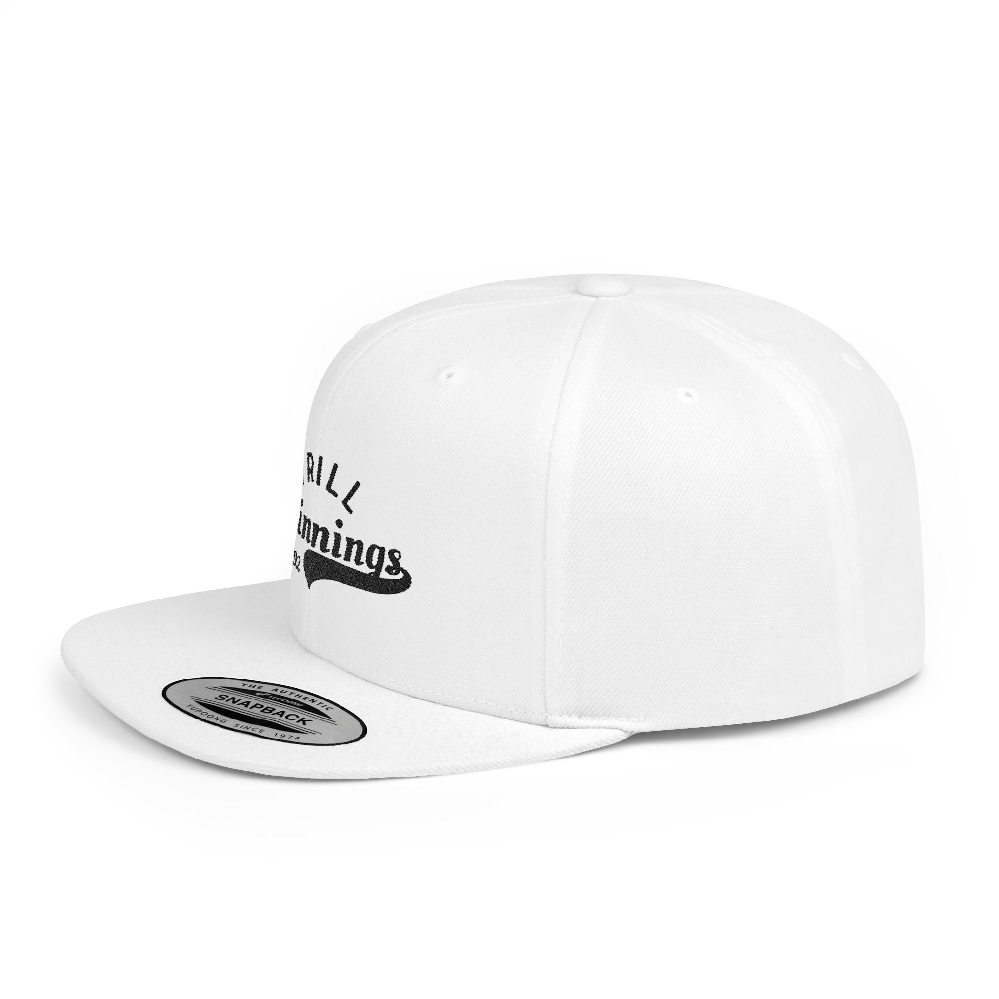 Trill Beginnings Flat Bill Snapback Hat — Retro Script Logo Cap