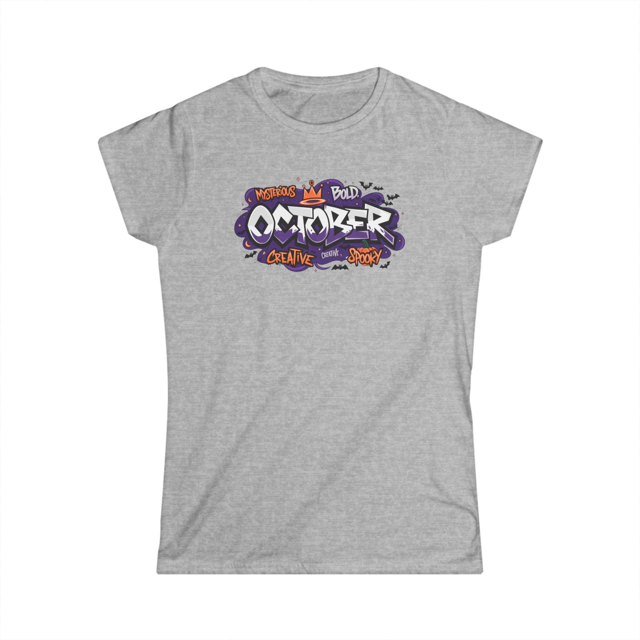 October Halloween Graphic Tee — "October" Graffiti Style Women's T-Shirt
