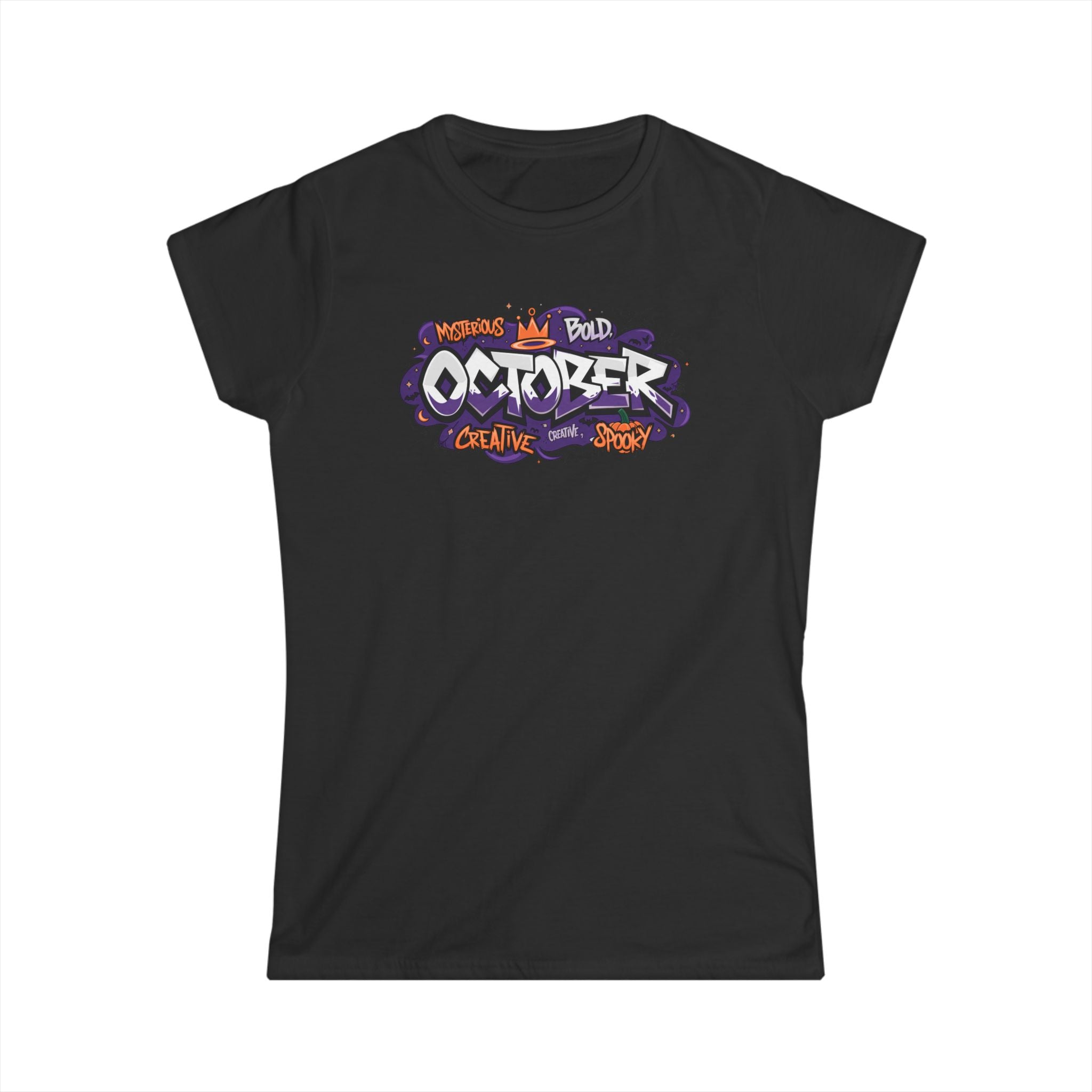 October Halloween Graphic Tee — "October" Graffiti Style Women's T-Shirt