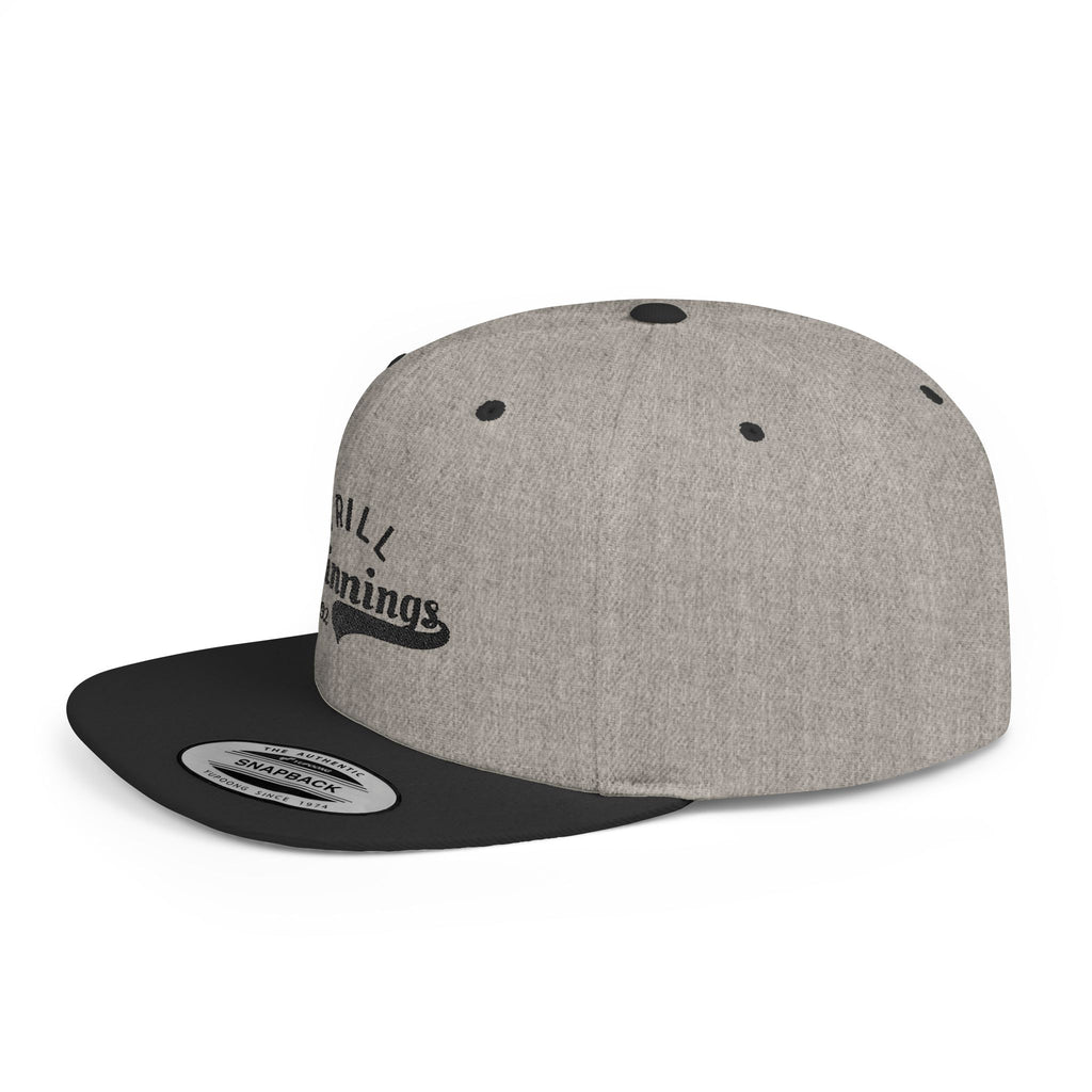 Trill Beginnings Flat Bill Snapback Hat — Retro Script Logo Cap