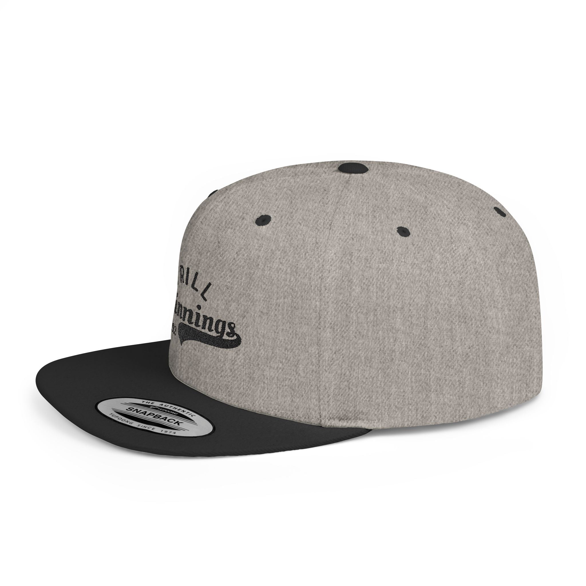 Trill Beginnings Flat Bill Snapback Hat — Retro Script Logo Cap