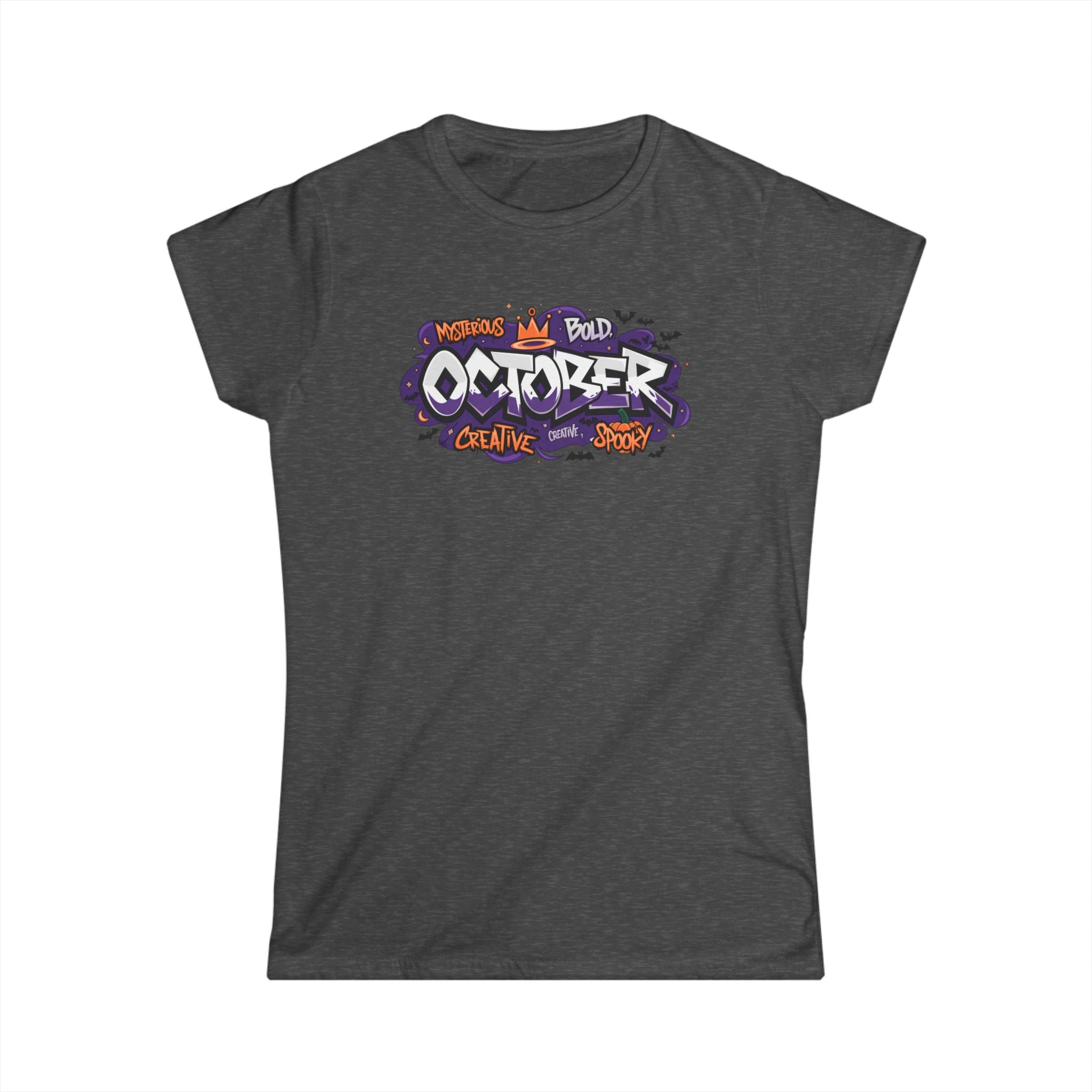 October Halloween Graphic Tee — "October" Graffiti Style Women's T-Shirt