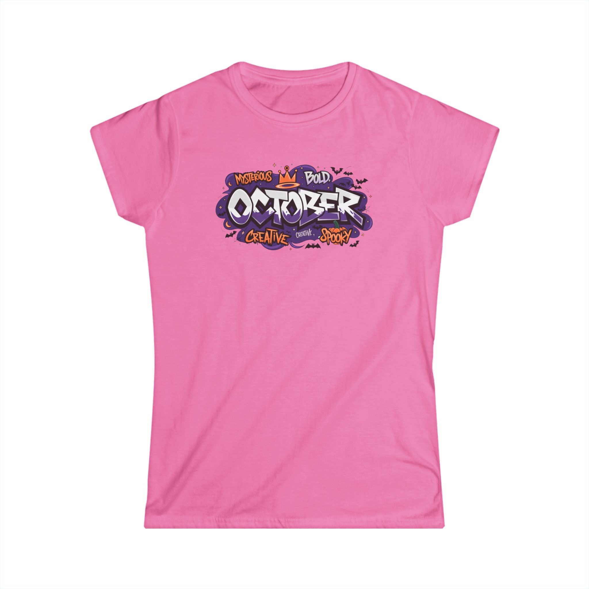 October Halloween Graphic Tee — "October" Graffiti Style Women's T-Shirt